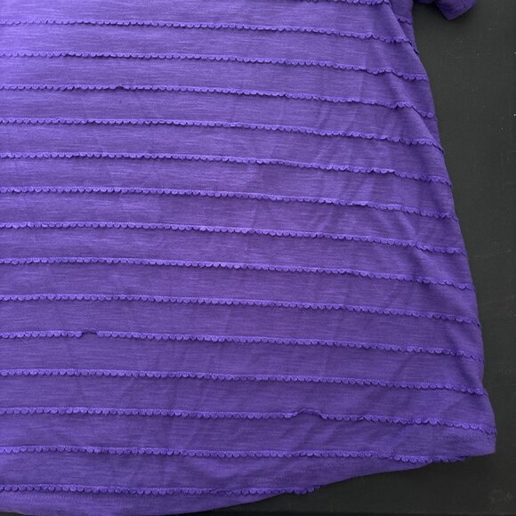 Lane Bryant Shirred Flutter Sleeve Top Plus Size 18/20 Purple Crew Neck New - Picture 11 of 11